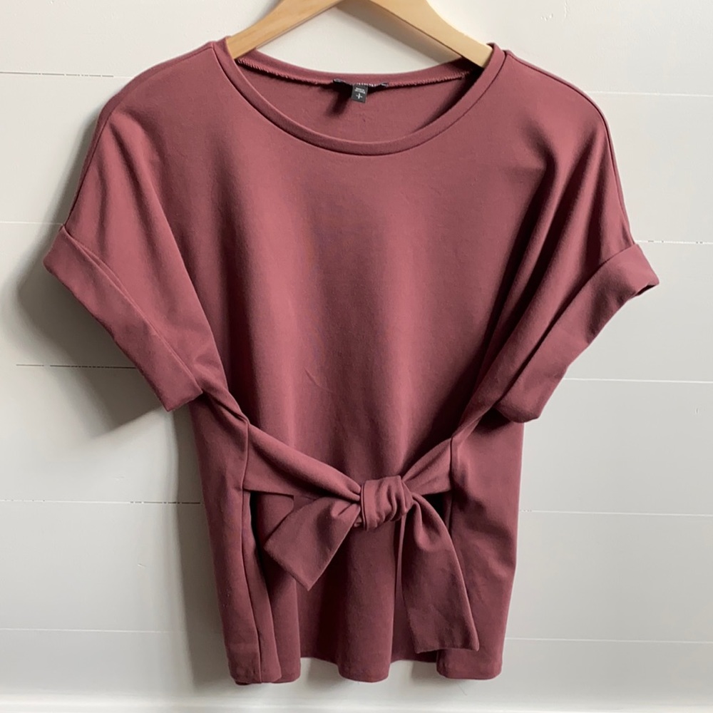 Express Dressy Deep Rose Tie-front Top. Sz Small